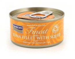 FISH4DOGS Fish4Cats Finest filet Tuńczyk z Kałamarnicami 70g