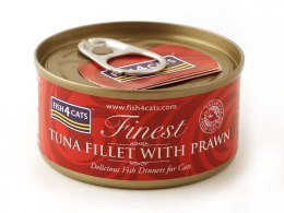 FISH4DOGS Fish4Cats Finest filet z Tuńczyka z Krewetkami 70g