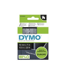 DYMO DYMO D1 - Standard Etykiety - Biały na przezroczystym - 12mm x 7m