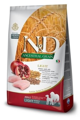 Farmina FARMINA N&D Ancestral Grain Chicken & Pomegranate Light Medium & Maxi - sucha karma dla psa - 12kg