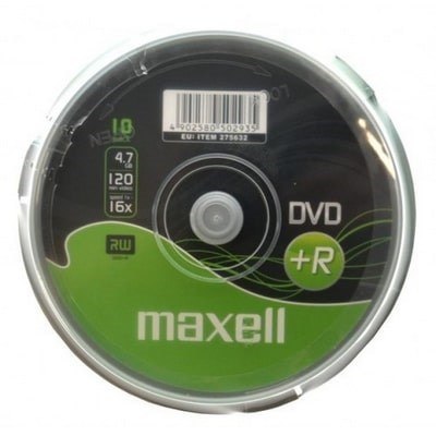 Maxell MAXELL Płyta DVD+R 4,7 GB, Prędkość zapisu 16X, 10 szt. w opakowaniu SPINDEL, najlepsze do archiwizacji