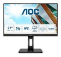 AOC MONITOR AOC LED 27" U27P2CA 68.6 cm (27") 3840 x 2160 pixels 4K Ultra HD LED Czarny