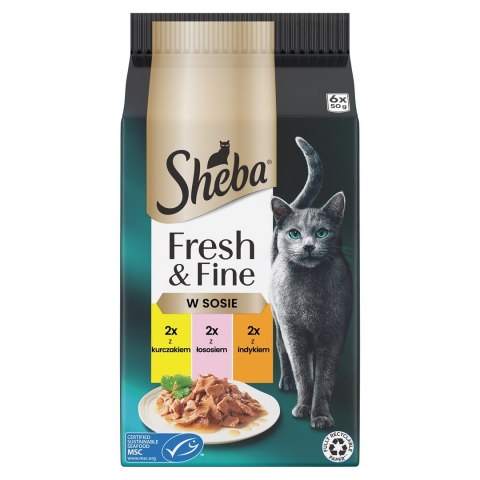 Sheba SHEBA Fresh & Fine mięsne dania w sosie - mokra karma dla kota - 6x50 g