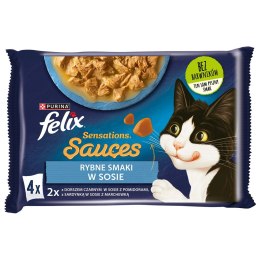 PURINA NESTLE FELIX Sensations Ryba w sosie - mokra karma dla kota - 4x 85g