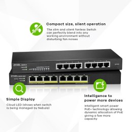 ZyXEL Switch Zyxel GS1915-8EP 8p PoE (PoE+: 8;) 60W Managed Gigabit