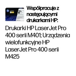 Hewlett-Packard HP 80X svart LaserJet-tonerkassett med hög kapacitet, original kaseta z tonerem 1 szt. Oryginalny Czarny