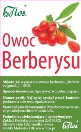 Berberys owoc suszony 50g FLOS