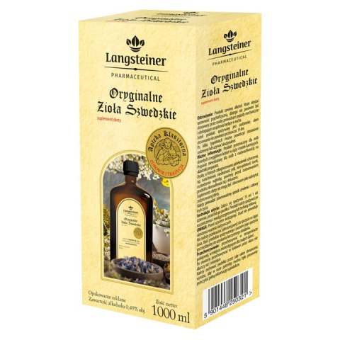 Oryginalne Zioła Szwedzkie 1000ml LANGSTEINER