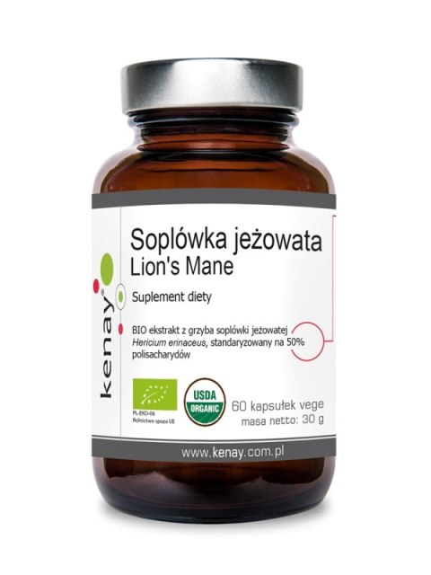 KENAY Soplówka jeżowata BIO 500mg, 60kaps. Lion's Mane